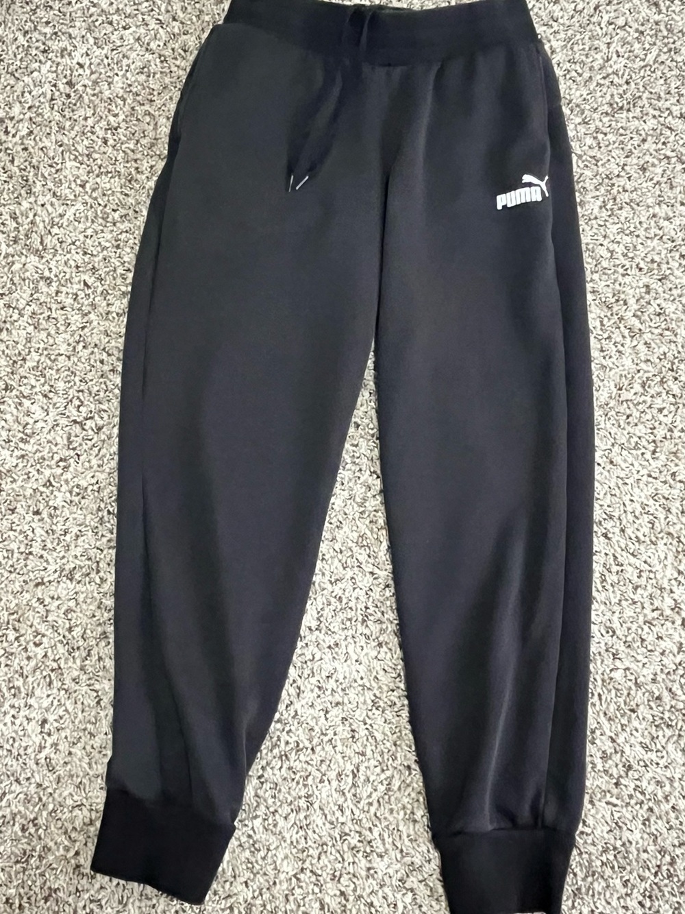 Puma Black Jogger Pants with White Logo